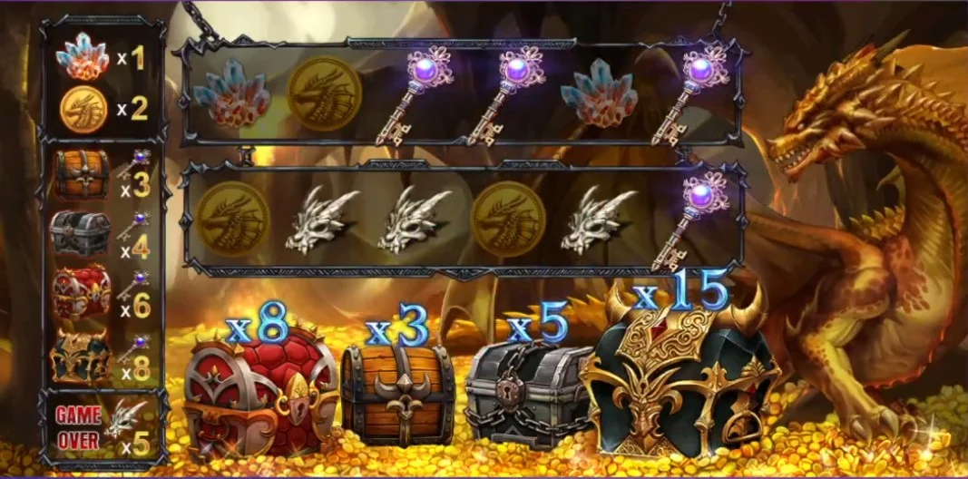 龍遊戲巨龍寶藏,收集鑰匙解鎖高倍寶箱 星城巨龍寶藏BONUSGAME第二層滾輪開啟-龍遊戲