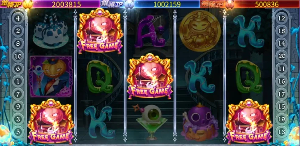 胖普金派對南瓜女士畫像,歡樂再加局 胖普金派對FREE GAME畫面-萬聖節玩的遊戲