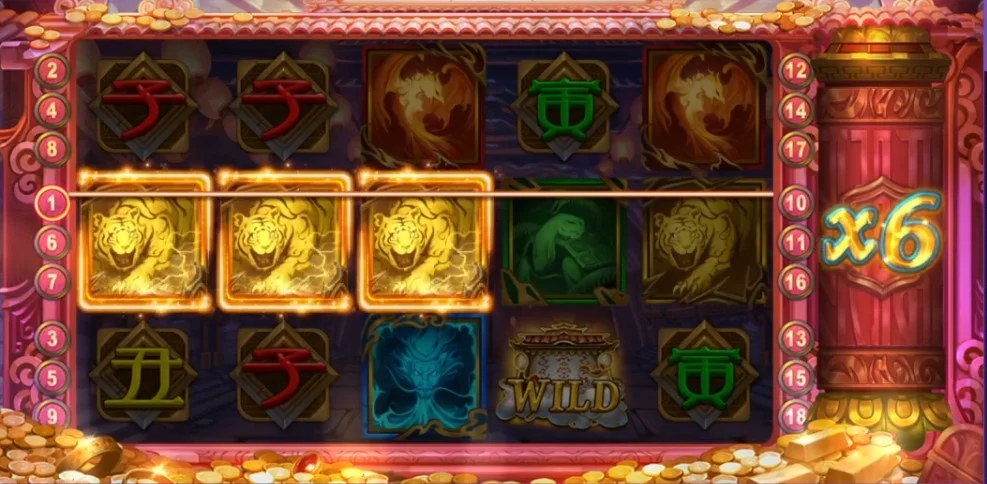星城祥瑞四聖,整輪倍數爆彩金 星城祥瑞四聖FREE GAME畫面-過年活動遊戲