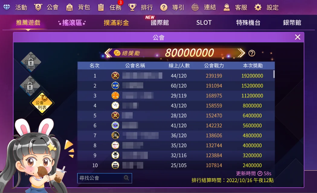 星城公會排行榜看排名,加入公會贏獎金! 公會排行榜-星城公會