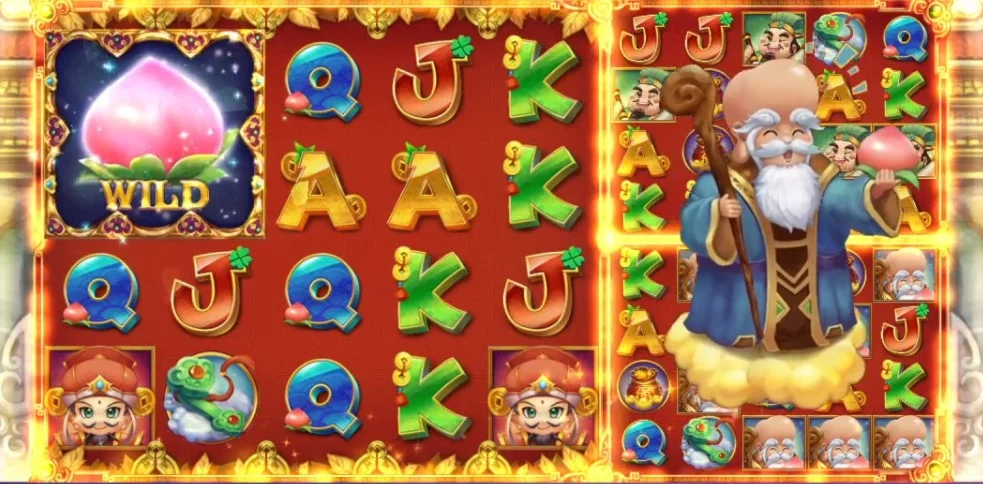 星城福祿壽,大壽桃WILD增連線 星城福祿壽SUPER GAME畫面-過年玩的遊戲