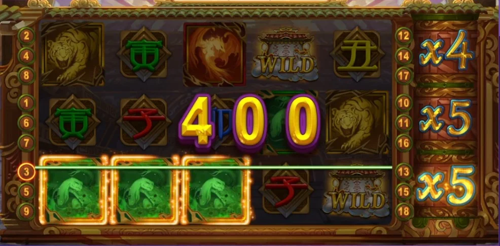 祥瑞四聖特殊輪,連線加成得分加倍 星城祥瑞四聖遊戲畫面-過年玩的遊戲