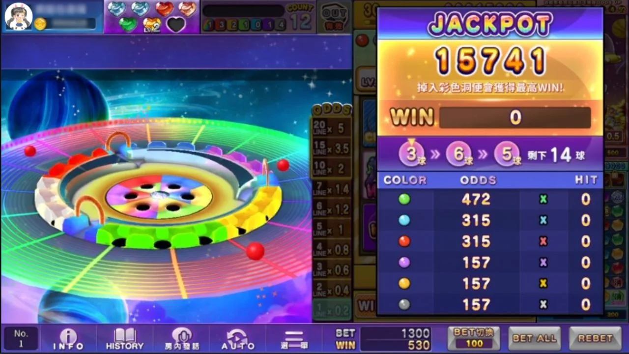 彩色賓果JACKPOT CHANCE遊戲畫面-彩色賓果